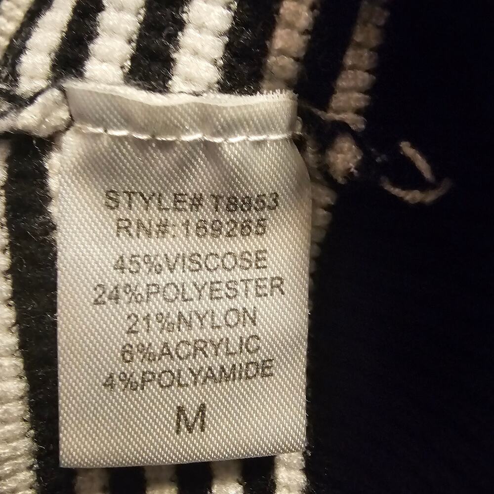 Threaded Leaf Striped Bow Sweater M Cropped Feminine Coquette Parisian Knit Twee - Picture 6 of 15